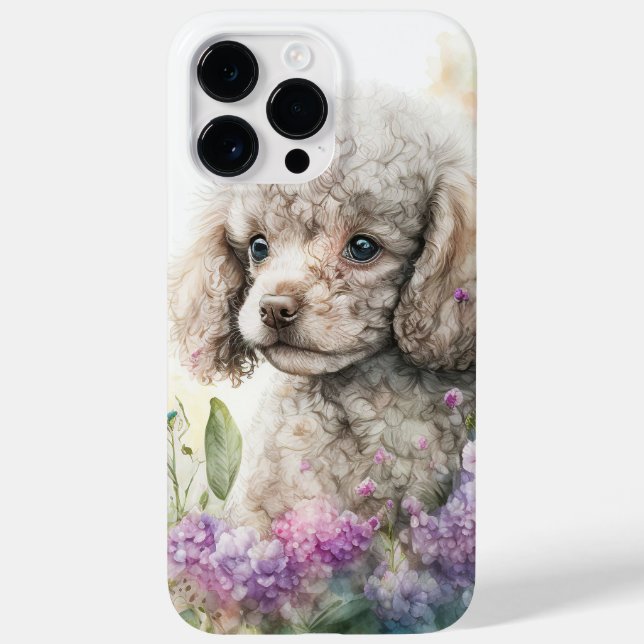 ADORABLE WATERCOLOR CREAM WHITE POODLE PUPPY DOG Case-Mate iPhone CASE (Back)