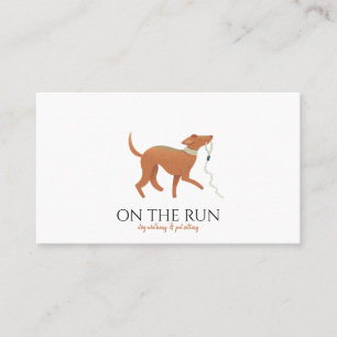 Adorable Watercolor Dog Walker Pet Sitter Business Card