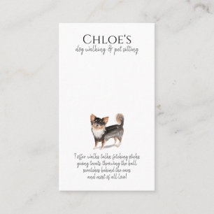 Adorable Watercolor Dog Walker Pet Sitter Business Card
