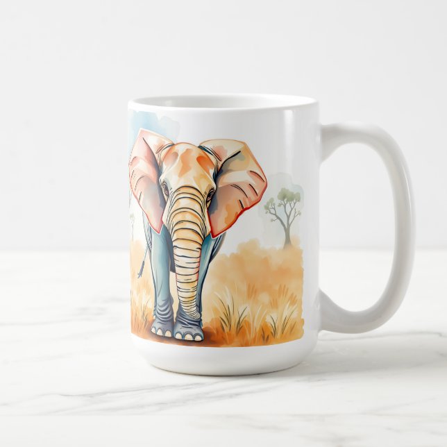 Adorable Watercolor Elephant Coffee Mug (Right)