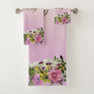 Adorable Watercolor Flowers- You Are Amazing Bath Towel Set