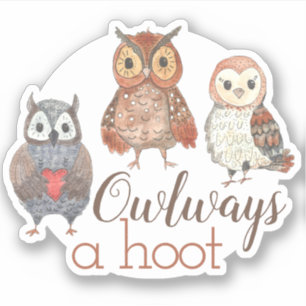 Adorable Watercolor Owls Owlways a Hoot