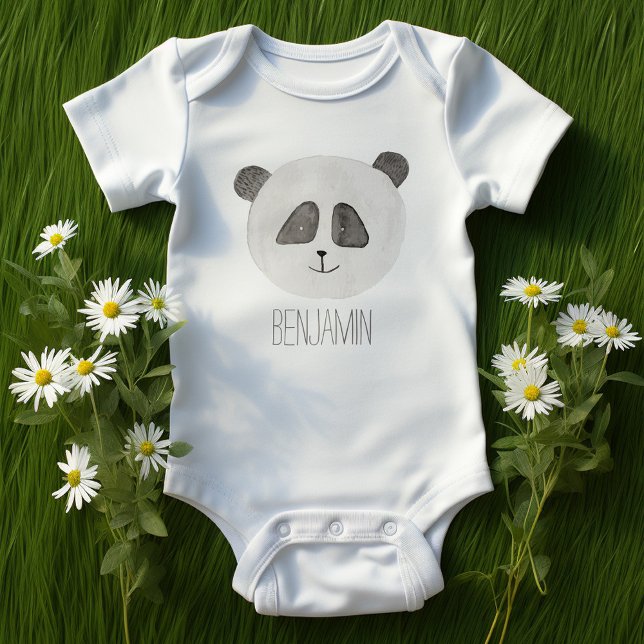 Adorable Watercolor Panda Bear Baby Bodysuit (Creator Uploaded)