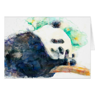 Adorable watercolor panda card