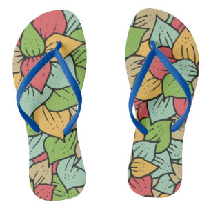 Adorable watercolor pattern botanical leaf green thongs