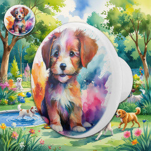 Adorable Watercolor Puppy Ceramic Knob