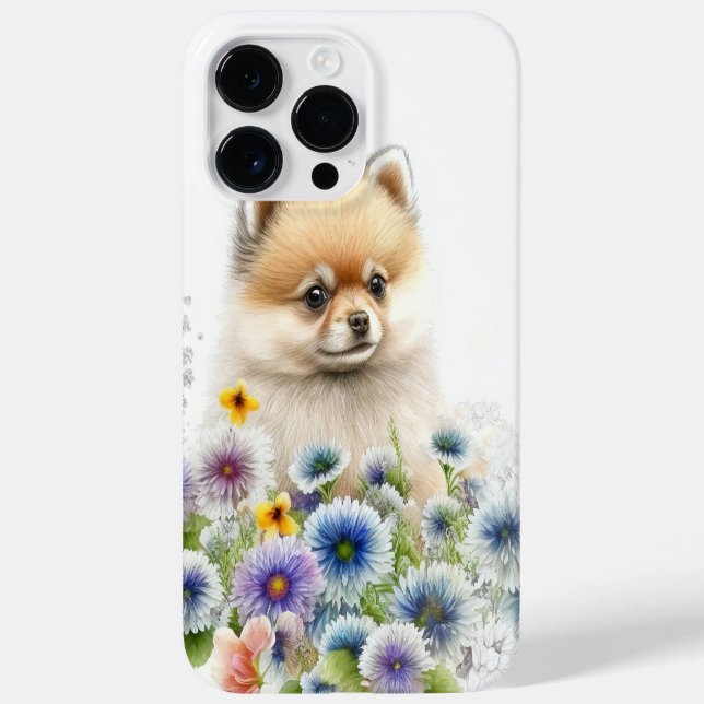 ADORABLE WATERCOLOR RED POMERANIAN PUPPY DOG Case-Mate iPhone CASE (Back)