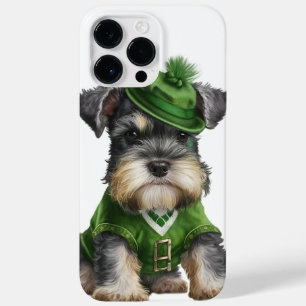 ADORABLE WATERCOLOR SCHNAUZER DOG DRESSED IN GREEN Case-Mate iPhone 14 PRO MAX CASE