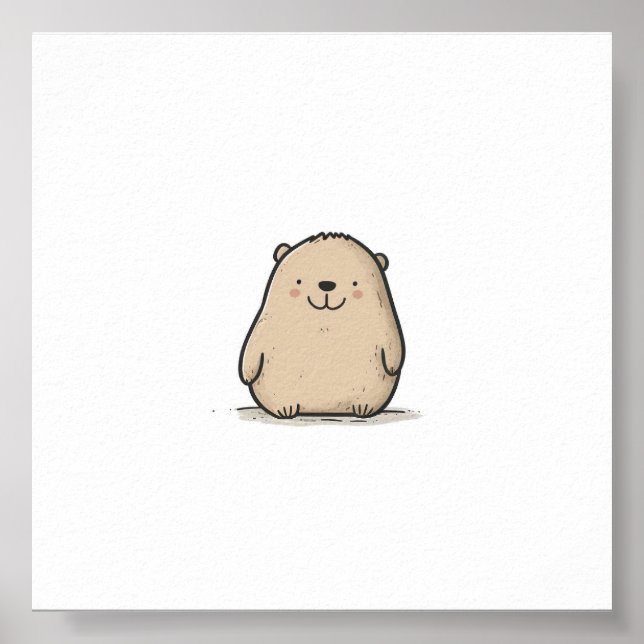 Adorable Watercolor Wombat Poster (Front)