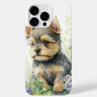 ADORABLE WATERCOLOR YORKSHIRE TERRIER PUPPY DOG