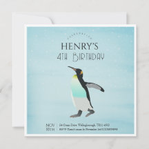 Adorable Watercolour Penguin Arctic Birthday