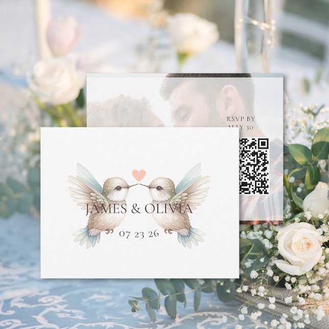 Adorable Wedding Add Photo QR Code Enclosure Card (Adorable Wedding Add Photo QR Code Enclosure Card (front and back))