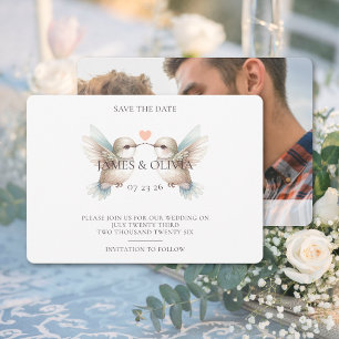 Adorable Wedding Add Photo Save The Date 