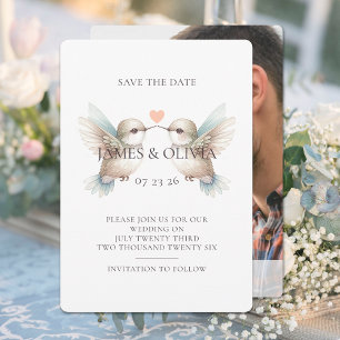 Adorable Wedding Add Photo Save The Date 