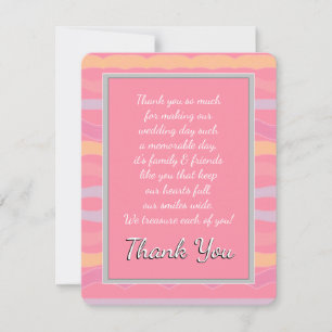 Adorable Wedding Thank You In Pastel Stripes RSVP Card