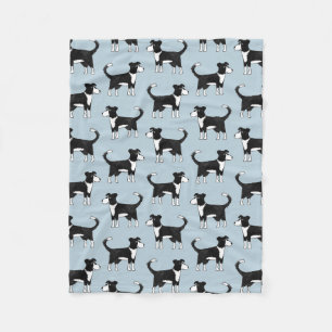 Adorable Welsh Border Collie Sheep Dog Pattern Fleece Blanket
