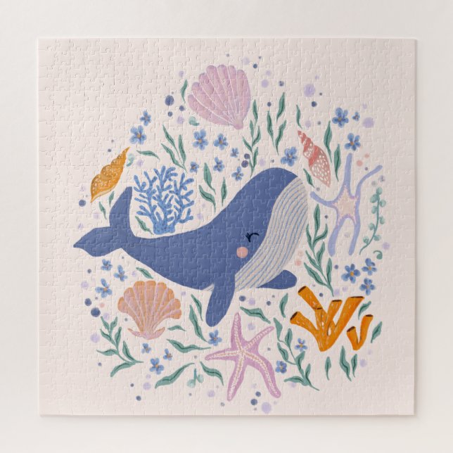 Adorable Whale and Sea Life Jigsaw Puzzle (Vertical)