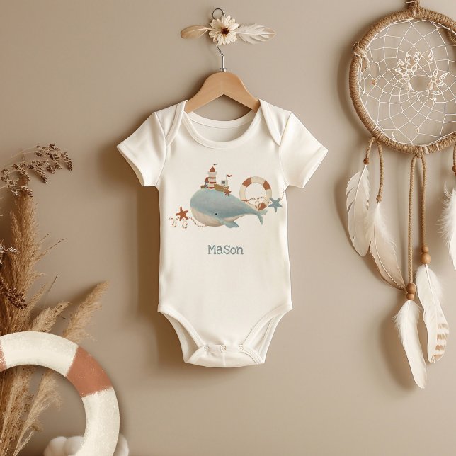Adorable Whale Baby Shower Baby Bodysuit (Creator Uploaded)