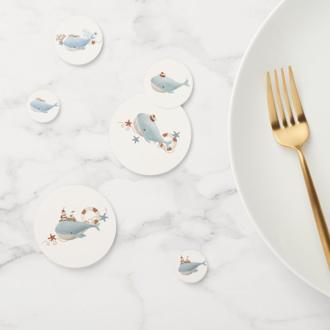 Adorable Whale Baby Shower Confetti (Group)