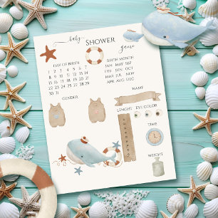 Adorable Whale Baby Shower Guessing Game