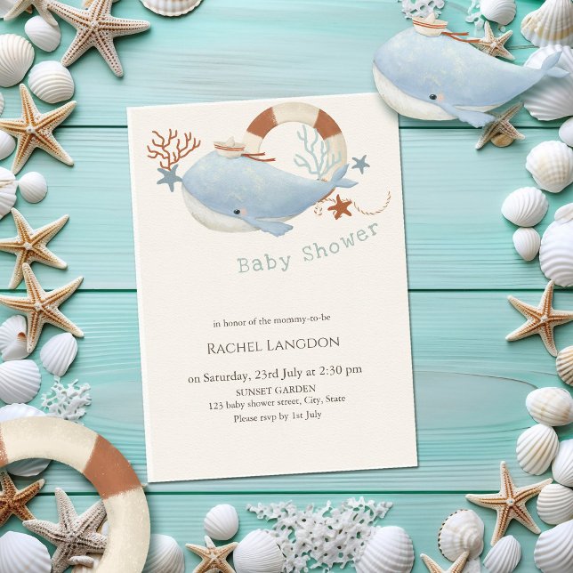 Adorable Whale Baby shower Invitation (Creator Uploaded)