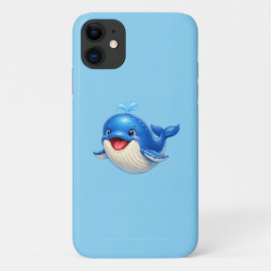 Adorable Whale Hand Drawn Marine Animal Gift Illus iPhone 11 Case
