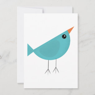 Adorable Whimsical Bird Nature Art Holiday Card