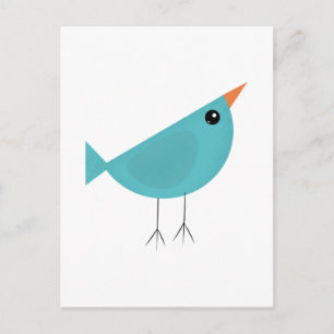 Adorable Whimsical Bird Nature Art Holiday Postcard
