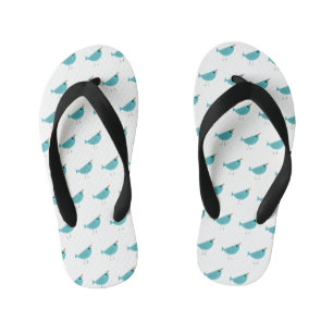 Adorable Whimsical Bird Nature Art Kid's Thongs