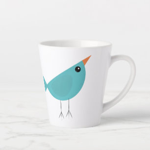Adorable Whimsical Bird Nature Art Latte Mug