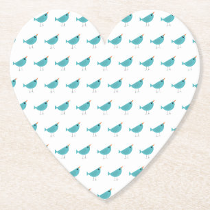 Adorable Whimsical Bird Nature Art Paper Coaster