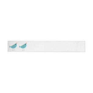 Adorable Whimsical Bird Nature Art Wrap Around Label