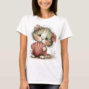 ADORABLE WHIMSICAL SUMMER THEMED KITTY CAT T-Shirt