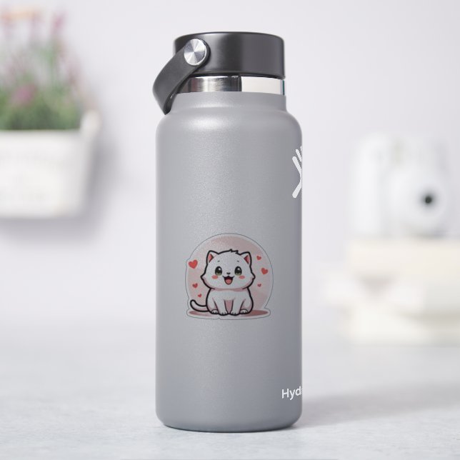Adorable White Kitten – Pastel Style (HydroFlask)