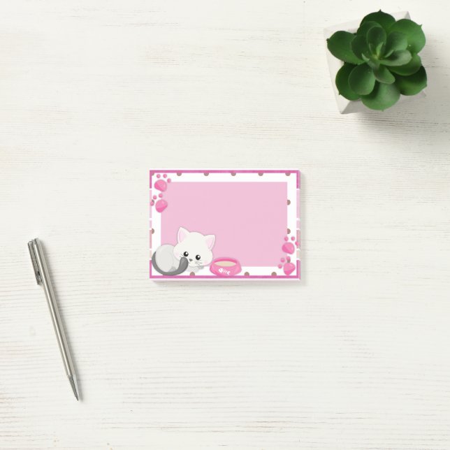 Adorable White Kitten Post-it Notes (Office)