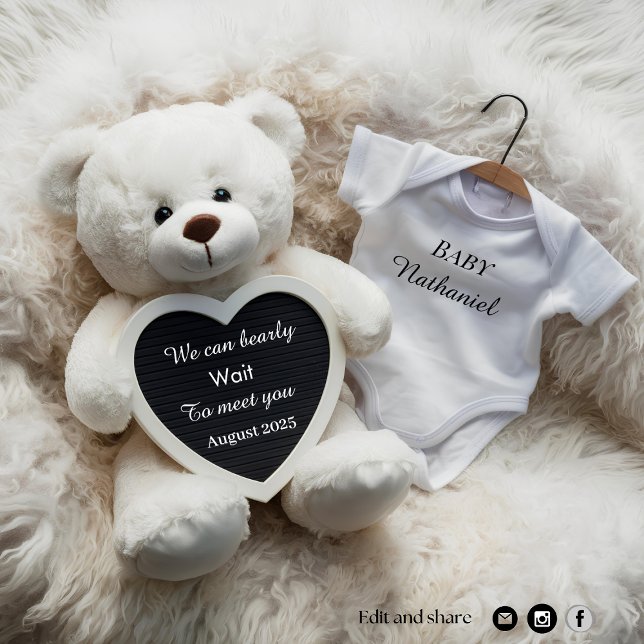 Adorable white  pregnancy announcement  (Creator Uploaded)