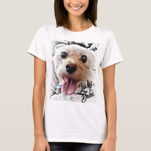 Adorable White Puppy T-Shirt (Customise Name)