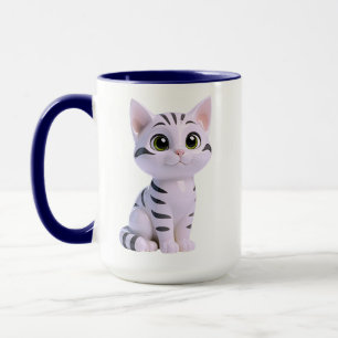 Adorable White Striped Kitten Mug