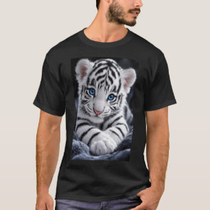 Adorable White Tiger Cub with Striking Blue Eyes P T-Shirt