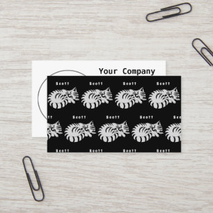 Adorable White Tiger Kitten Sleep Name Tag