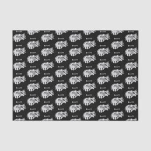 Adorable White Tiger Kitten Sleep Name Tag Tissue Paper