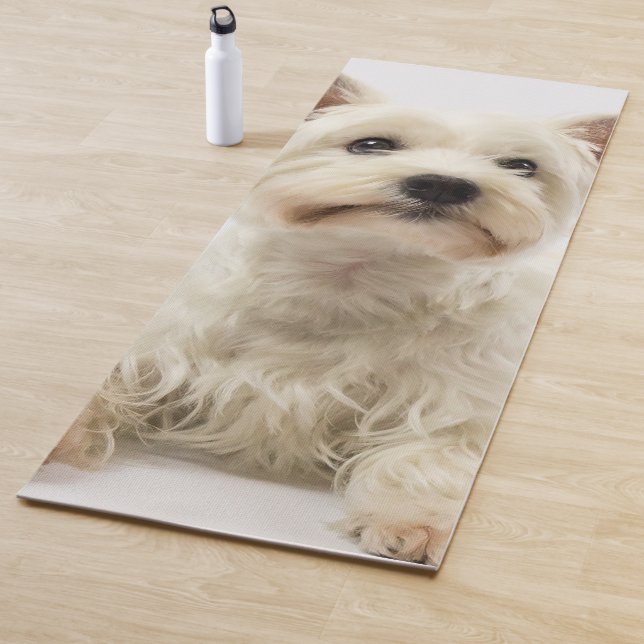 Adorable White West Highland Terrier Yoga Mat (In Situ)