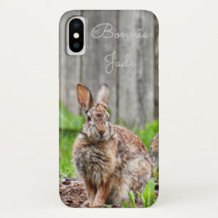 Adorable Wild Bunny Rabbit *Personalise* iPhone X Case