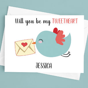 Adorable   Will You Be My Tweetheart Valentines Holiday Card