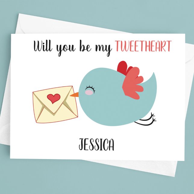 Adorable | Will You Be My Tweetheart Valentines Holiday Card (Creator Uploaded)