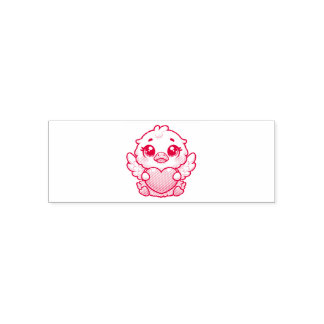 Adorable Winged Duckling with Love Heart Self-inking Stamp