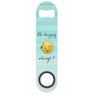 Adorable Winking Emoji Face-Be happy always