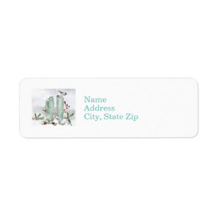 Adorable Winter Arrangement Chickadee & Boots Return Address Label