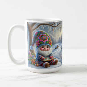 Adorable Winter Gnome in a Cosy Winter Landscape Coffee Mug