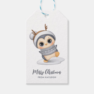 Adorable Winter Penguin Gift Tags